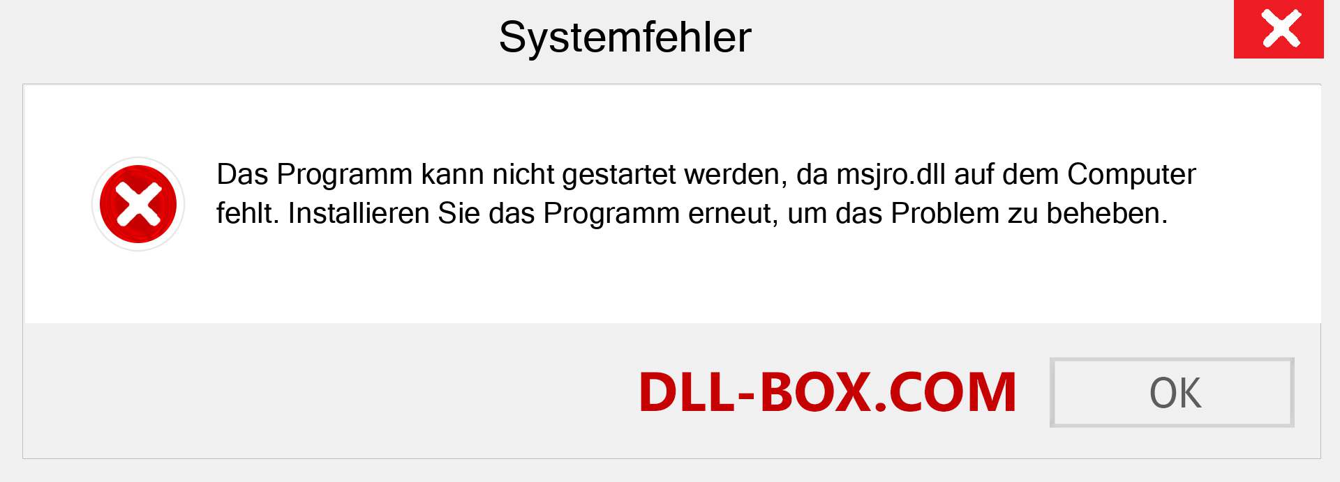 msjro.dll-Datei fehlt?. Download für Windows 7, 8, 10 - Fix msjro dll Missing Error unter Windows, Fotos, Bildern